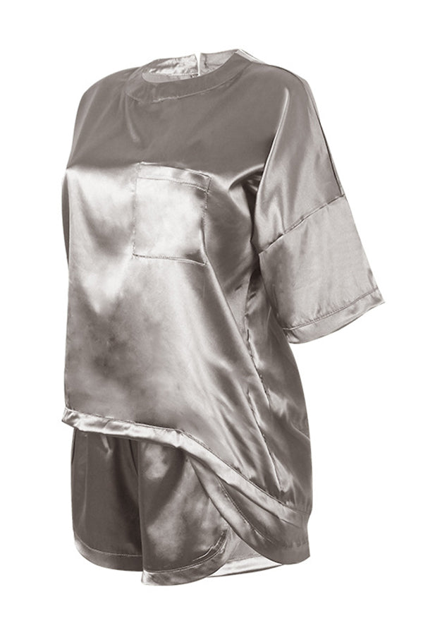 Stilla | Queen of Comfort Satin Lounge Shorts Sæt
