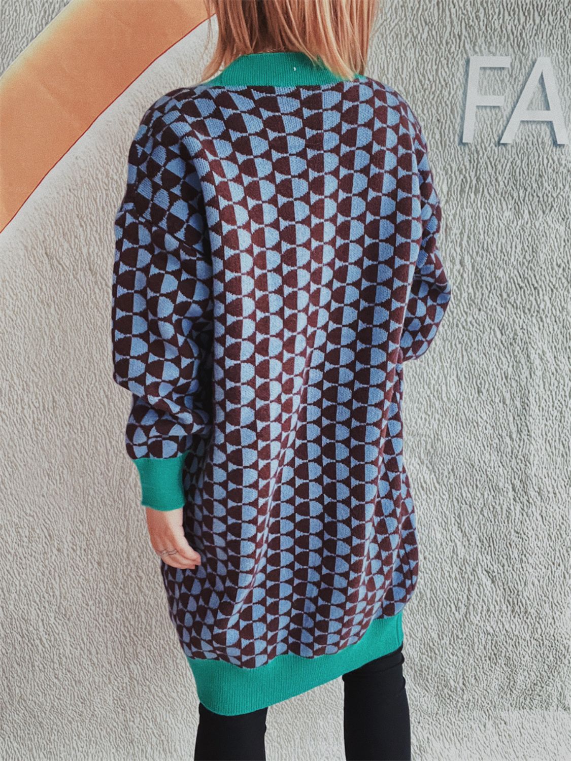 Stilla | Trim Geometrisk Knap Ned Cardigan