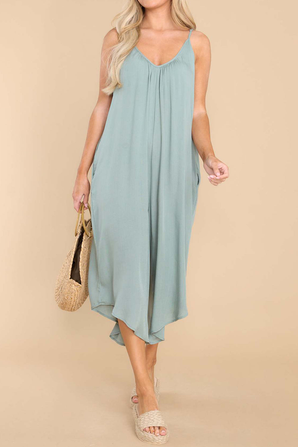 Stilla | Spaghetti Strop V-hals Jumpsuit