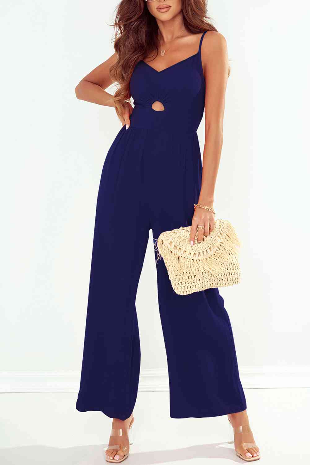 Stilla | Spaghetti Strap Bred Benet Jumpsuit
