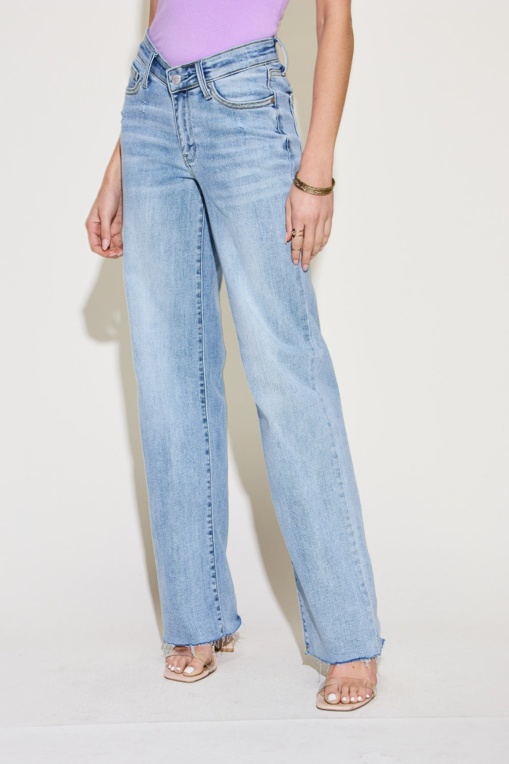 Stilla | Blå Størrelse V Front Talje Straight Jeans