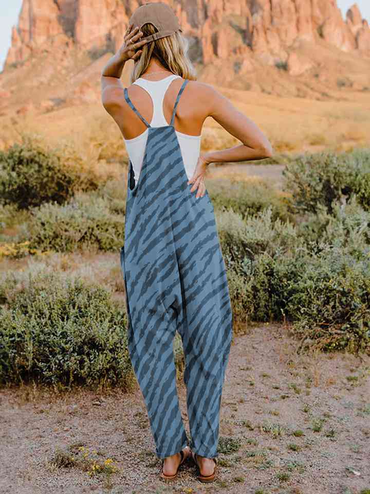 Stilla | Størrelse Printa V-hals ærmeløs Jumpsuit