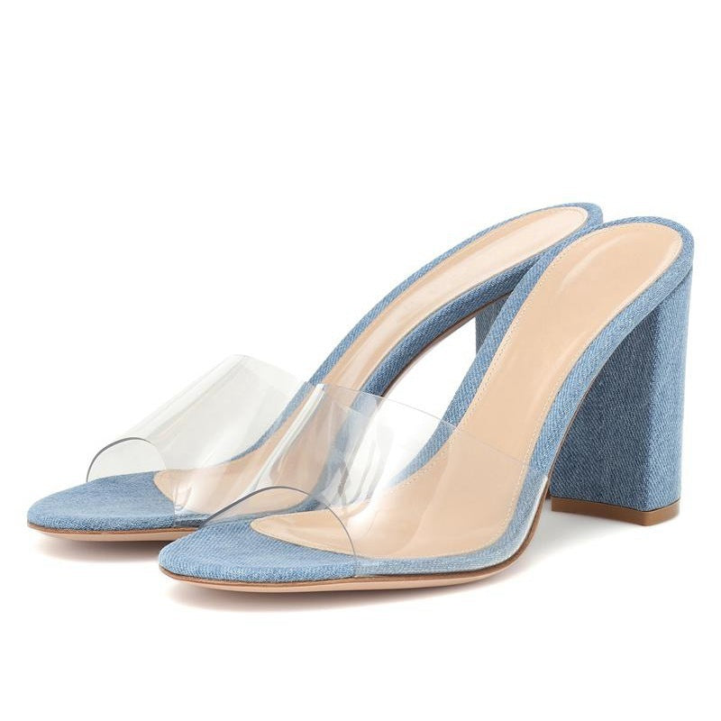Stilla | Europeisk Og Amerikansk Mode Sandaler Pvc Chunky Hæl