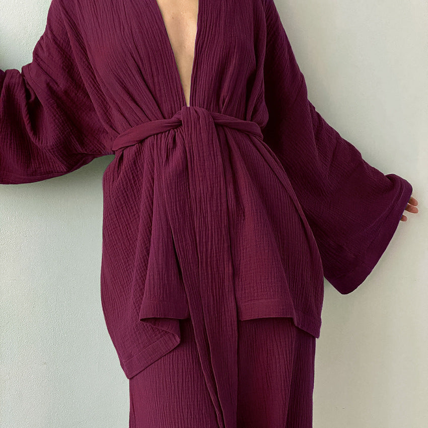 Stilla | Kimono Blazer Bundet Top Bred Ben Bukser Co Ord Sæt