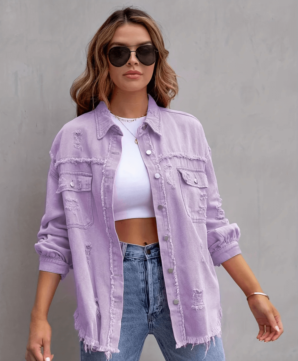 Stilla | Ripped Denim Jakke