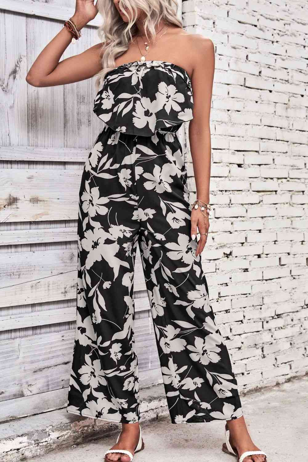 Stilla | Strapless Wide Leg Jumpsuit