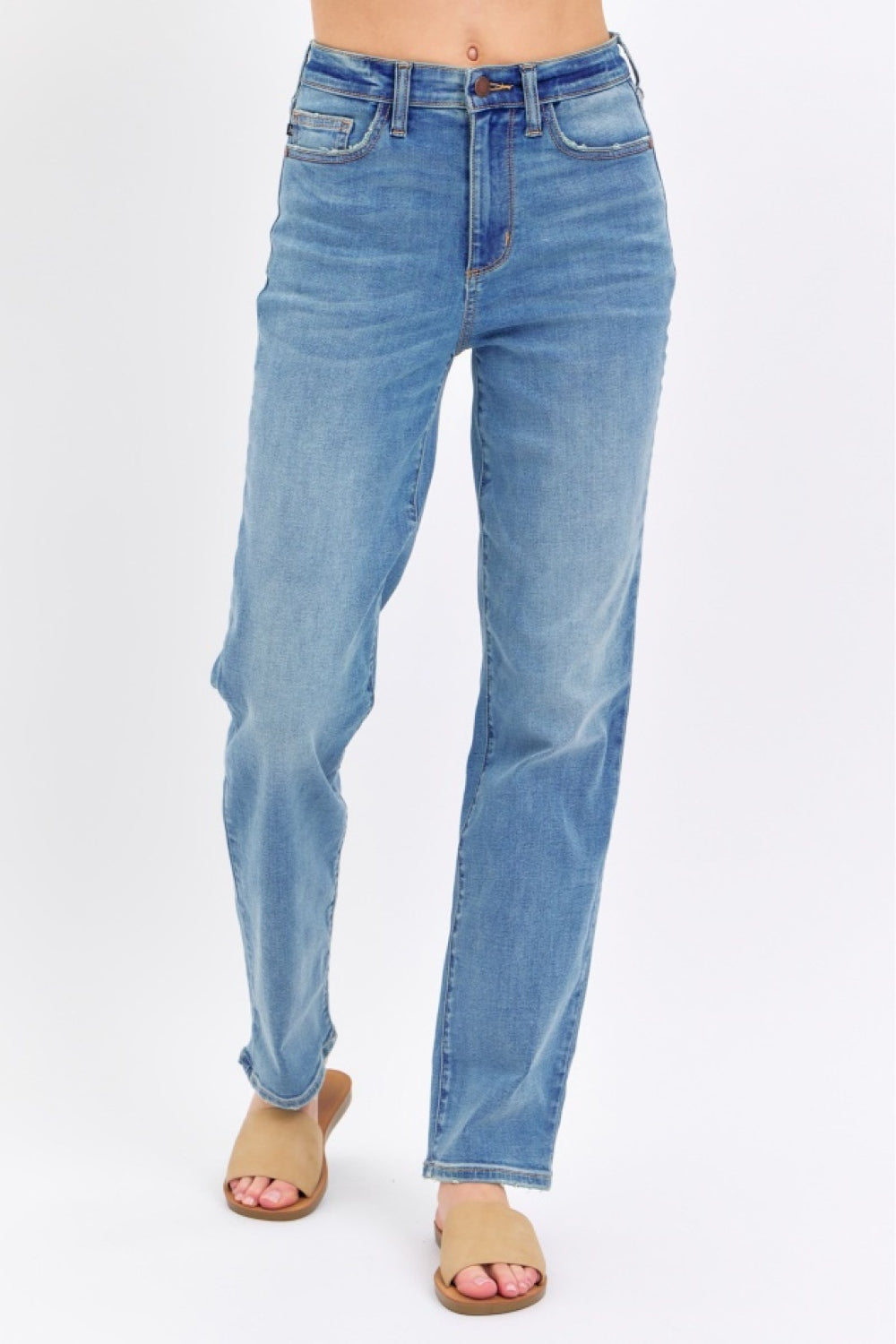 Stilla | Blå Fuld Størrelse Høj Talje Straight Jeans