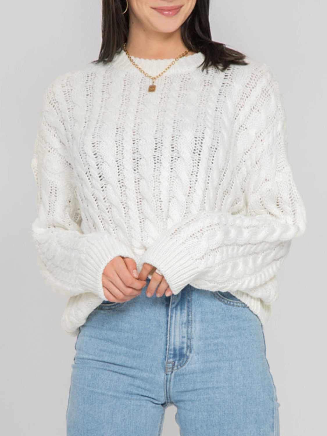 Stilla | Rund Ærme Kabel-Strik Sweater