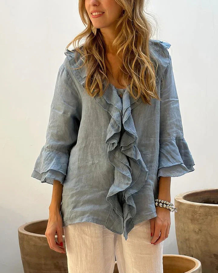 Stilla | Stilfuld Rynket Bluse