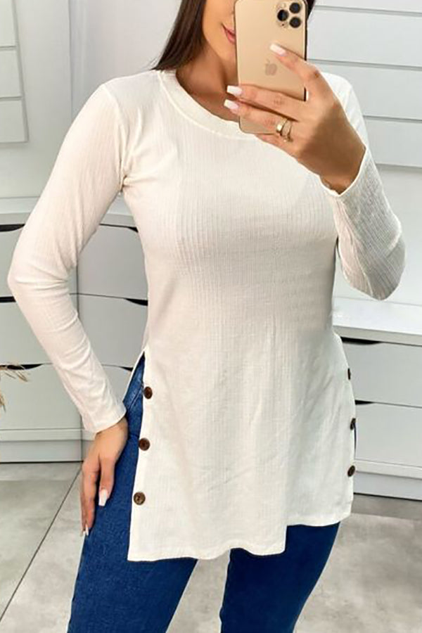 Stilla | Knap Spalte Asymmetrisk Tunika Top