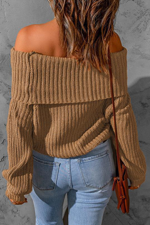 Stilla | Curl up and Get Cozy Off Shoulder Strik Trøje