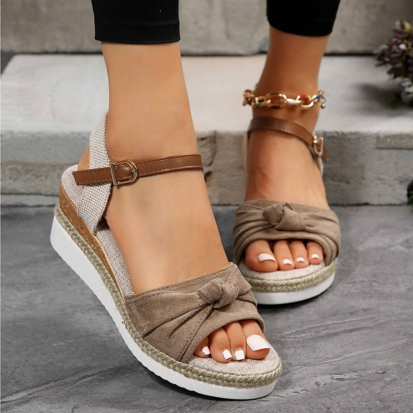 Stilla | 3-tone Lav Wedge Sandaler
