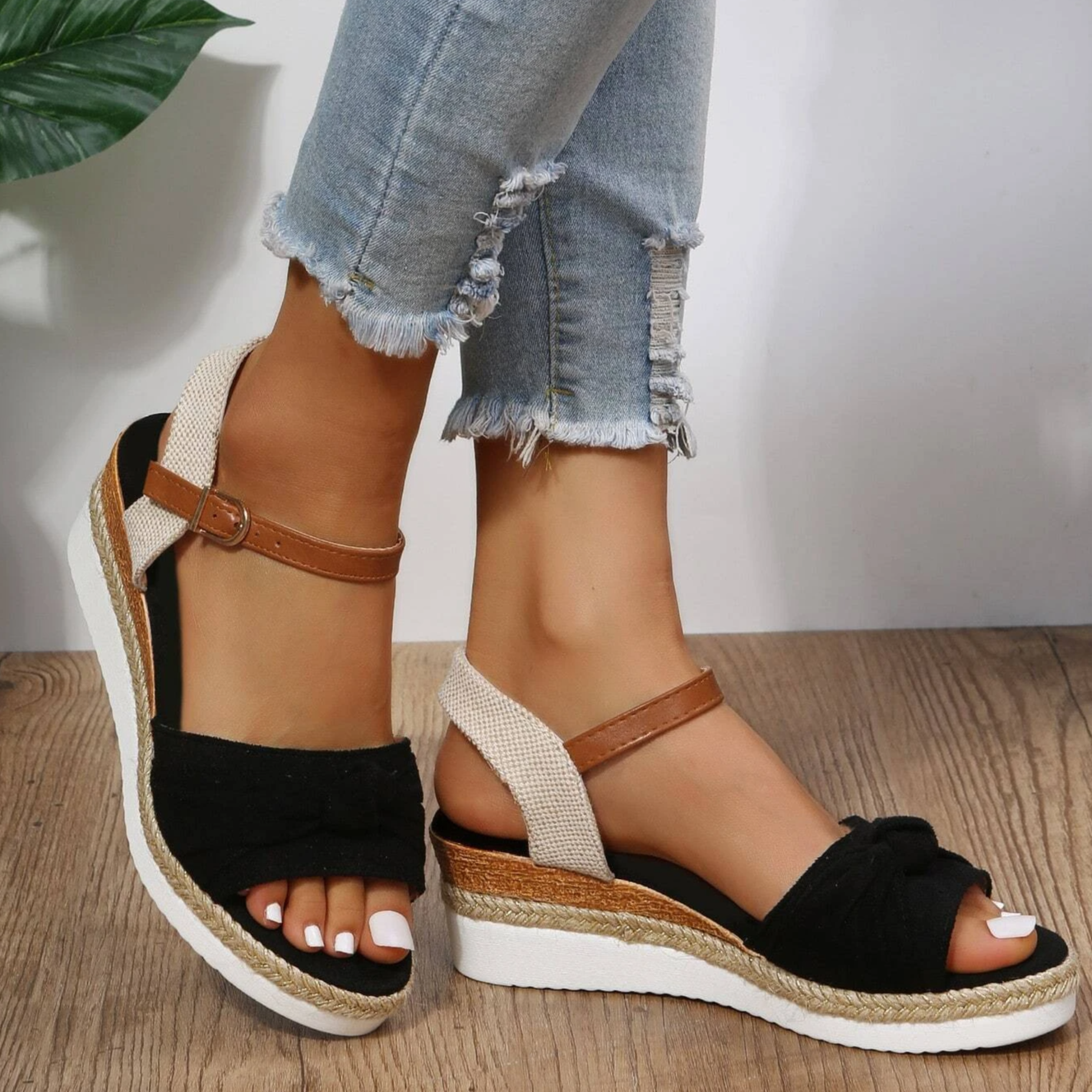 Stilla | 3-tone Lav Wedge Sandaler