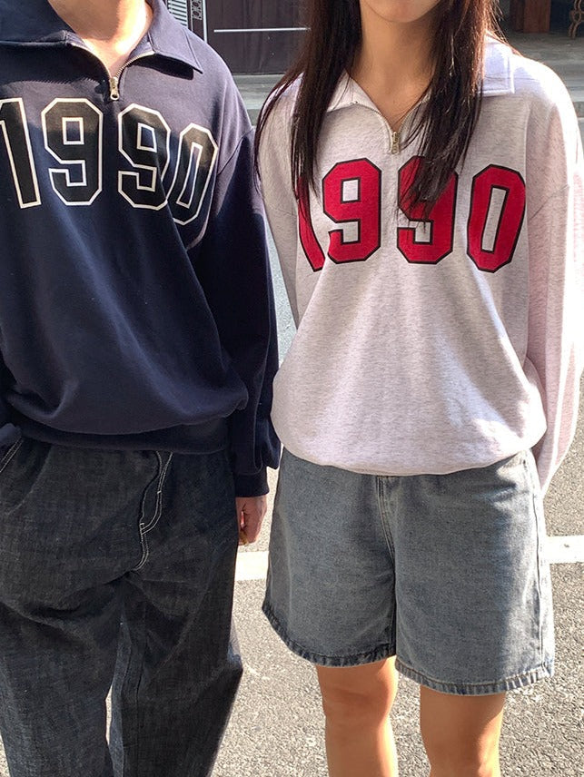 Stilla | Pullover med halvlynlås i retro stil fra 90'erne til kvinder
