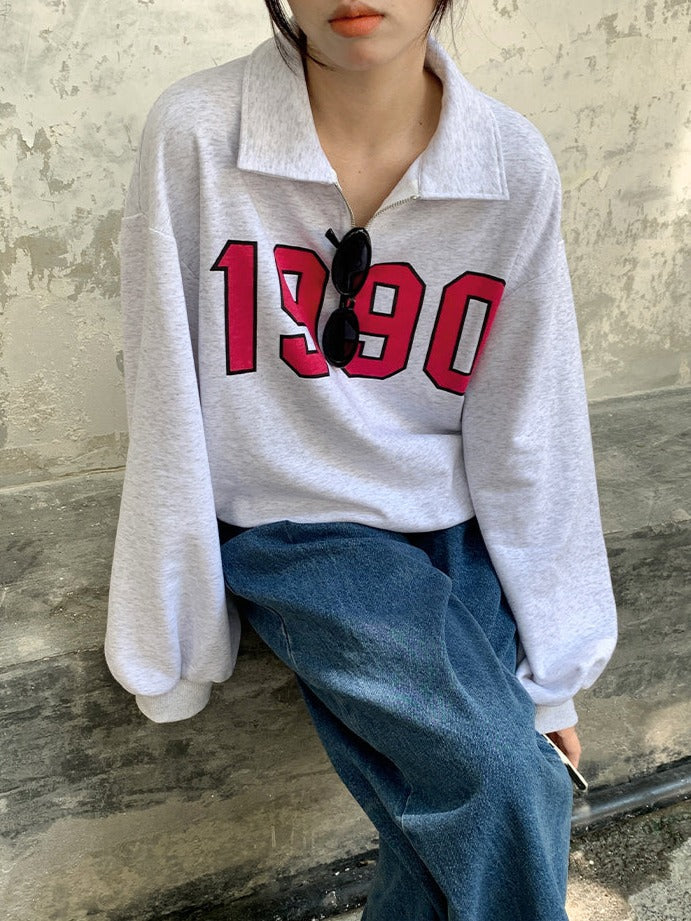 Stilla | Pullover med halvlynlås i retro stil fra 90'erne til kvinder