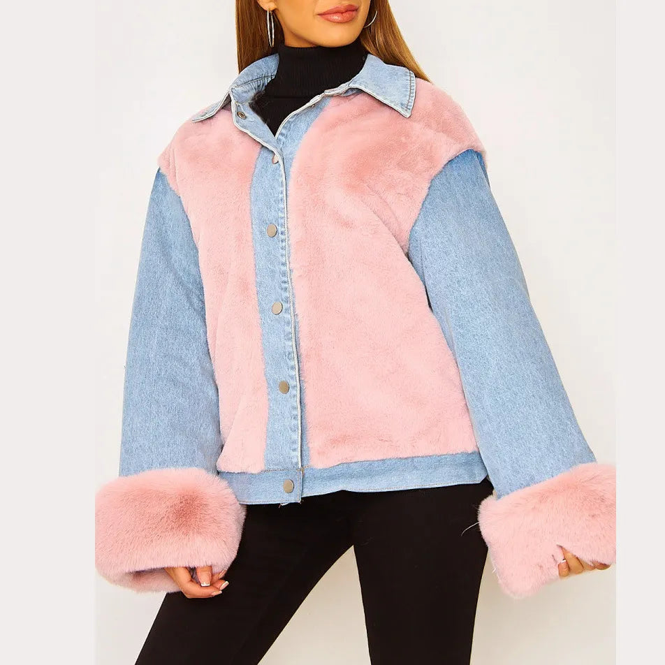 Stilla | Denimjakke Med Imiteret Pels Taryn