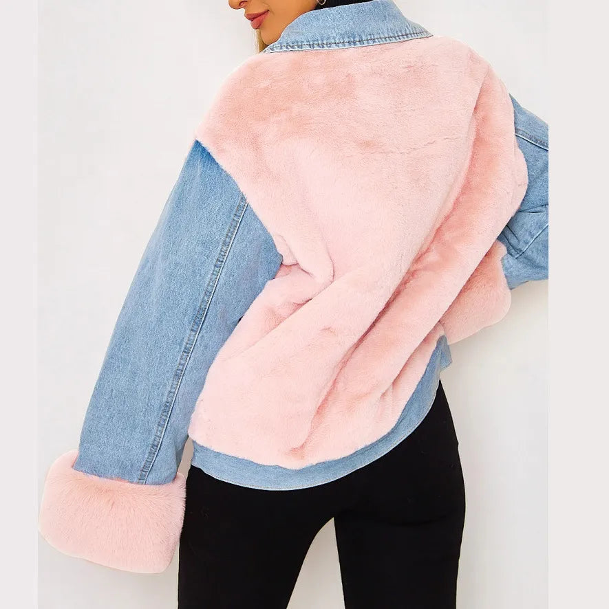 Stilla | Denimjakke Med Imiteret Pels Taryn