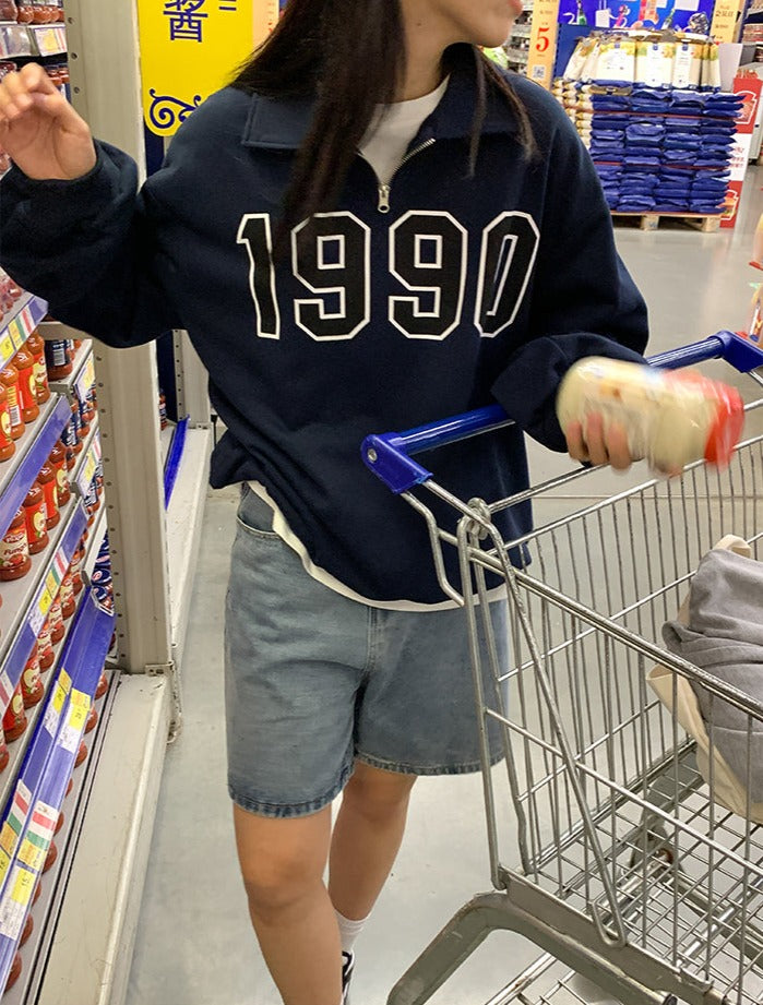 Stilla | Pullover med halvlynlås i retro stil fra 90'erne til kvinder