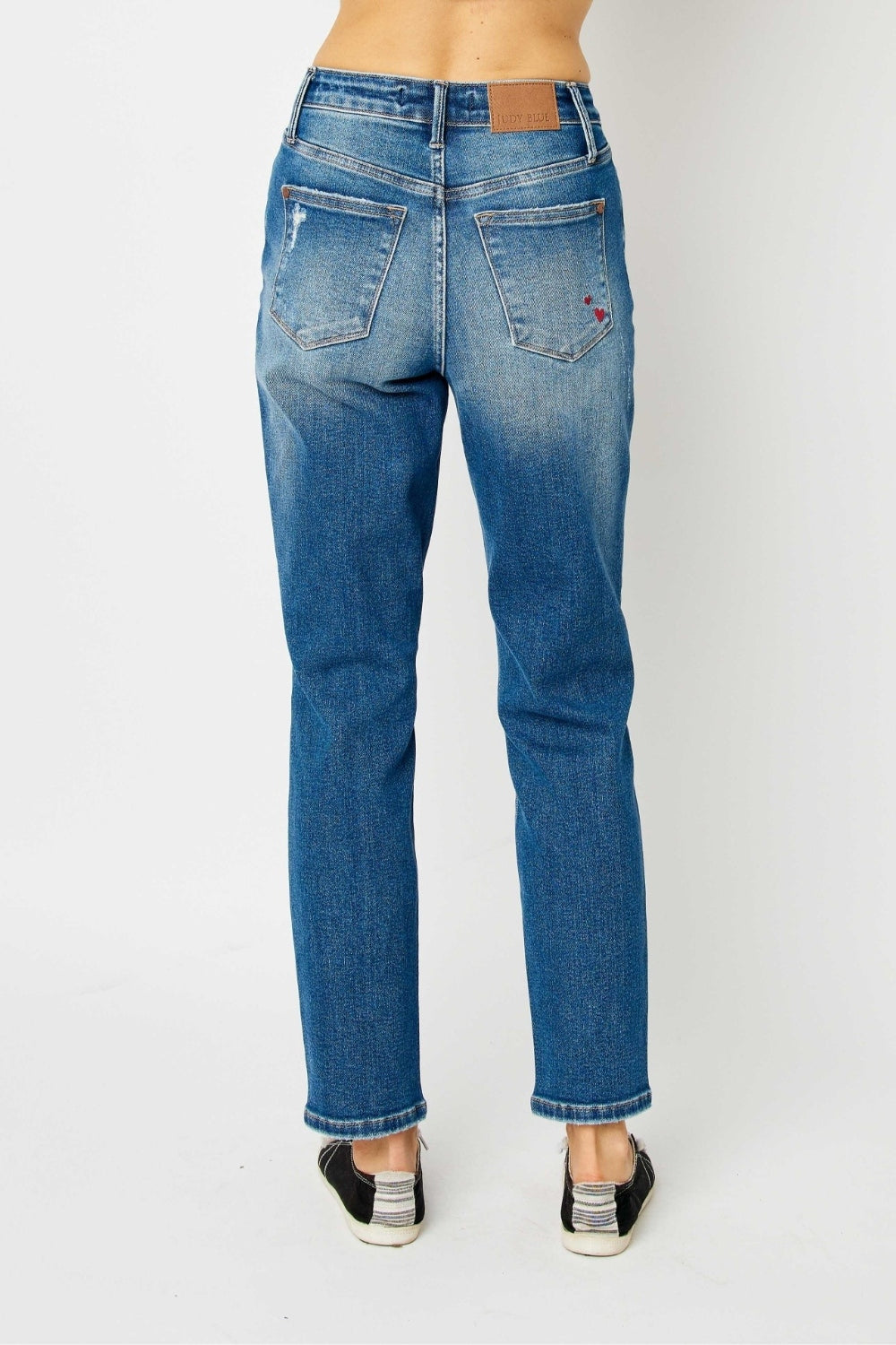 Stilla | Blue Full Size Queen Of Hearts Møntlomme BF Jeans