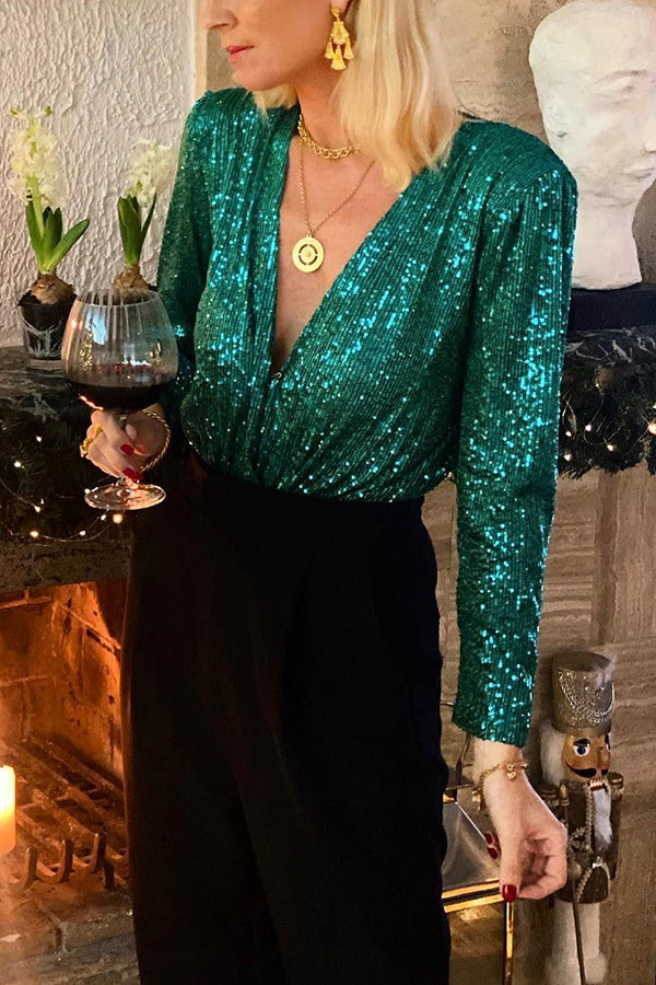 Stilla | Beyond Fabulous Paillet Polstret Skulder Top