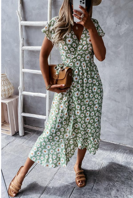 Stilla | Elsket Af Dig Blomster Midi Kjole Med Margitter