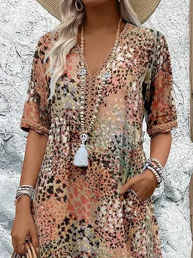 Stilla | Elegante Blumen Midi Kjole