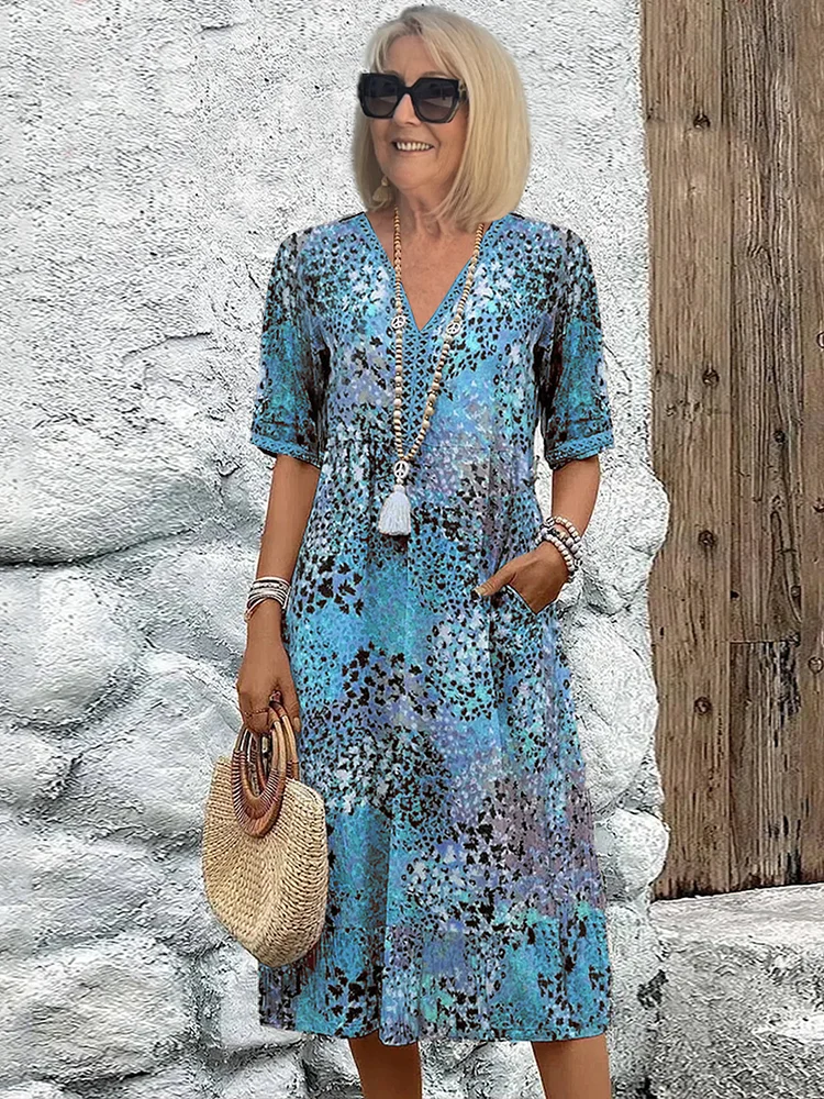 Stilla | Elegante Blumen Midi Kjole