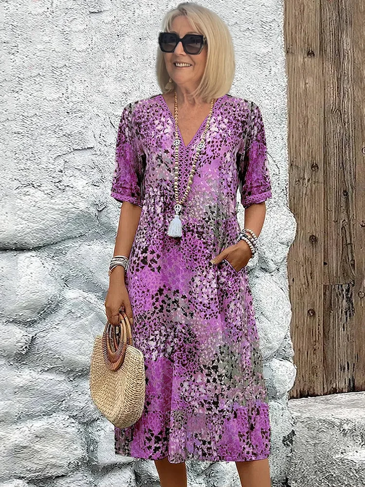 Stilla | Elegante Blumen Midi Kjole