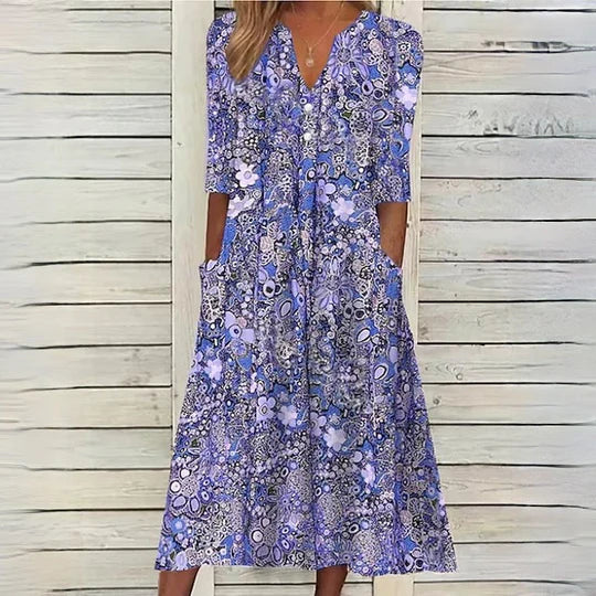 Stilla | Blomstret Midikjole Hannah