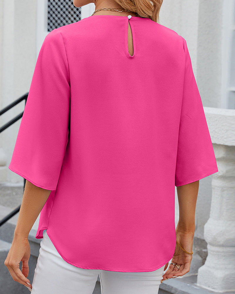Stilla | Elegant Top Med Halve Ærmer