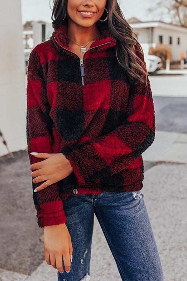 Stilla | Hyggelige Ferieforslag Sherpa Plaid Pullover