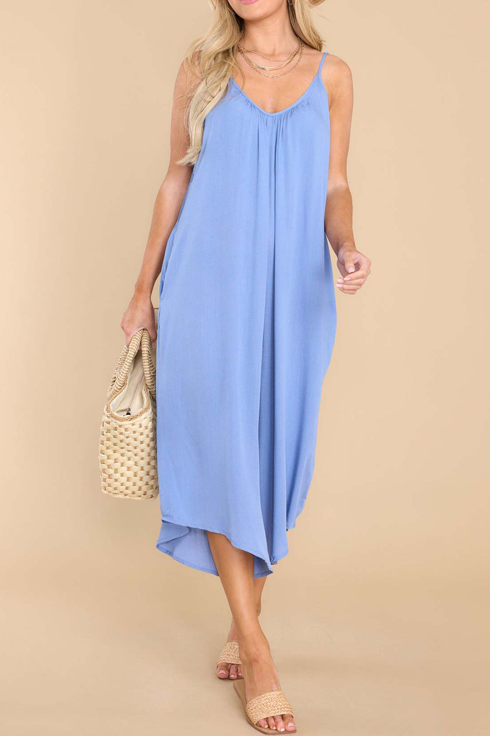 Stilla | Spaghetti Strop V-hals Jumpsuit