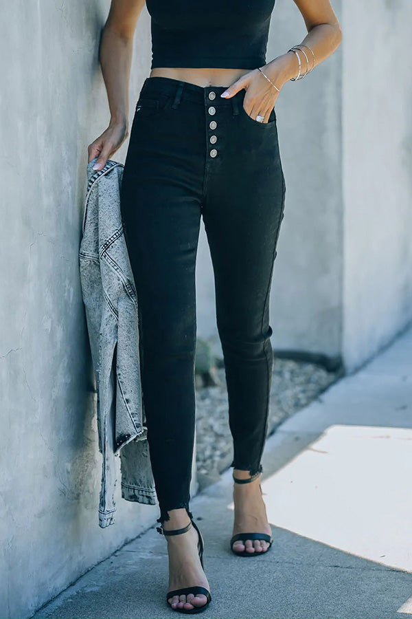 Stilla | Big Easy Button Høj Talje Skinny Jeans
