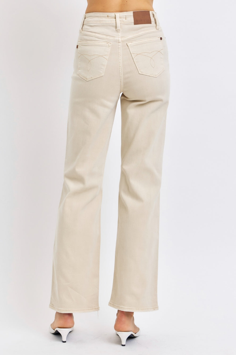 Stilla | Blå Fuldt Strørrelse Høj Talje Distressed Bred Ben Jeans