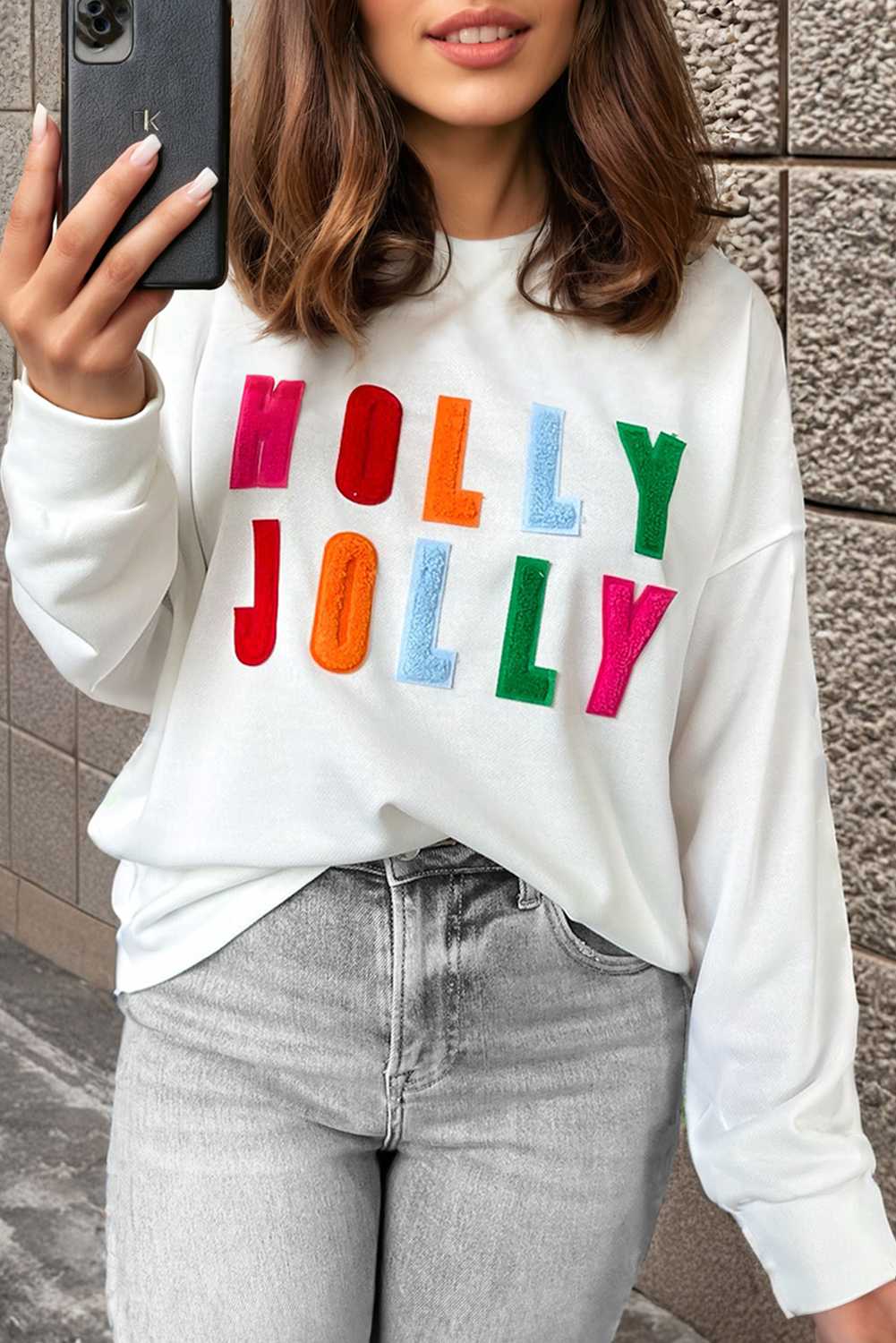 Stilla | Grafik Langærmet shirt Holly Jolly