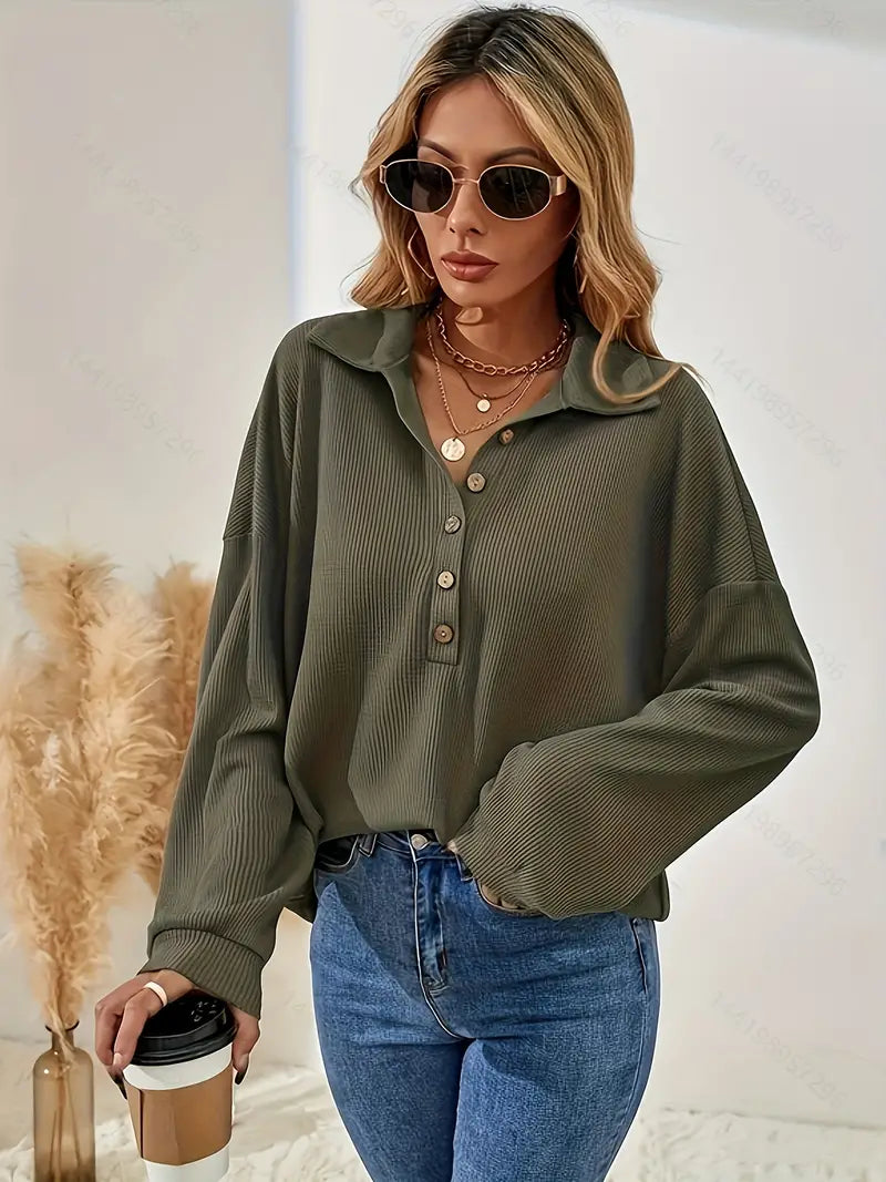 Stilla | Stribet Bluse Med Knaplukning