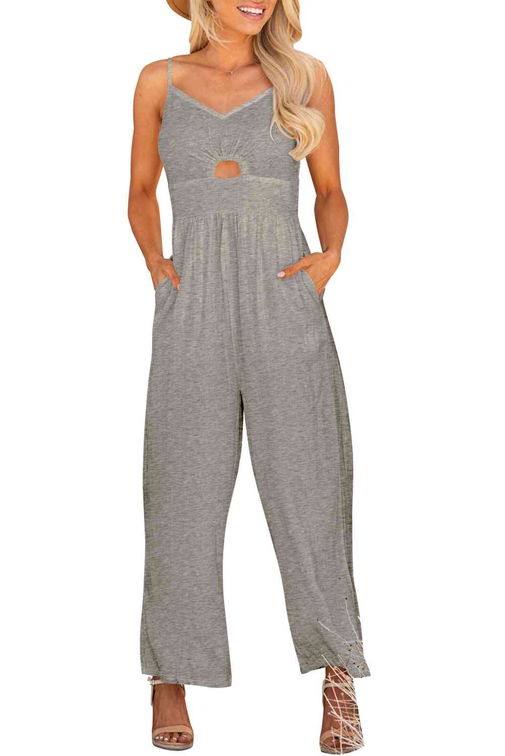Stilla | Spaghetti Strap Bred Benet Jumpsuit