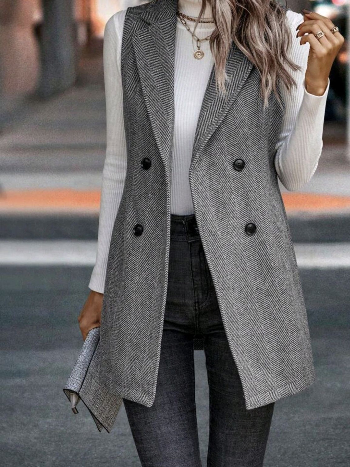 Stilla | Krave Nakke Longline Vest Frakke