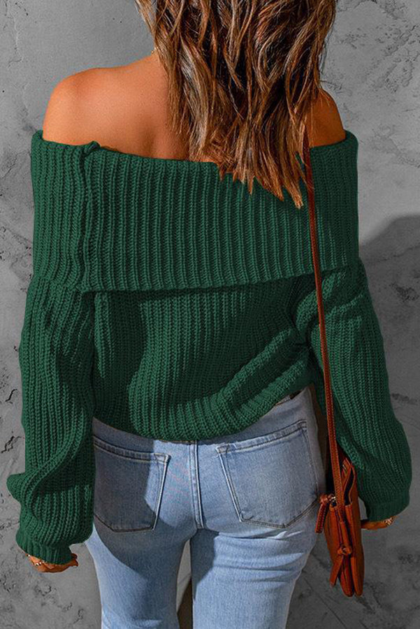 Stilla | Curl up and Get Cozy Off Shoulder Strik Trøje