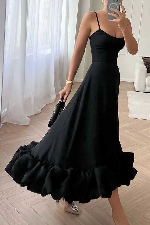 Stilla | Girl Flounce Bustier Banket Fest Midi Kjole