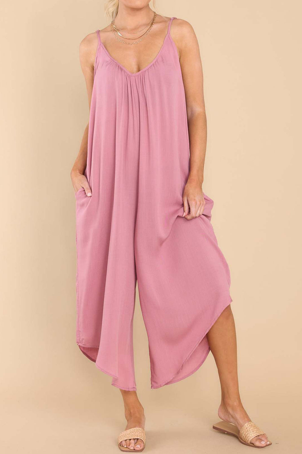 Stilla | Spaghetti Strop V-hals Jumpsuit