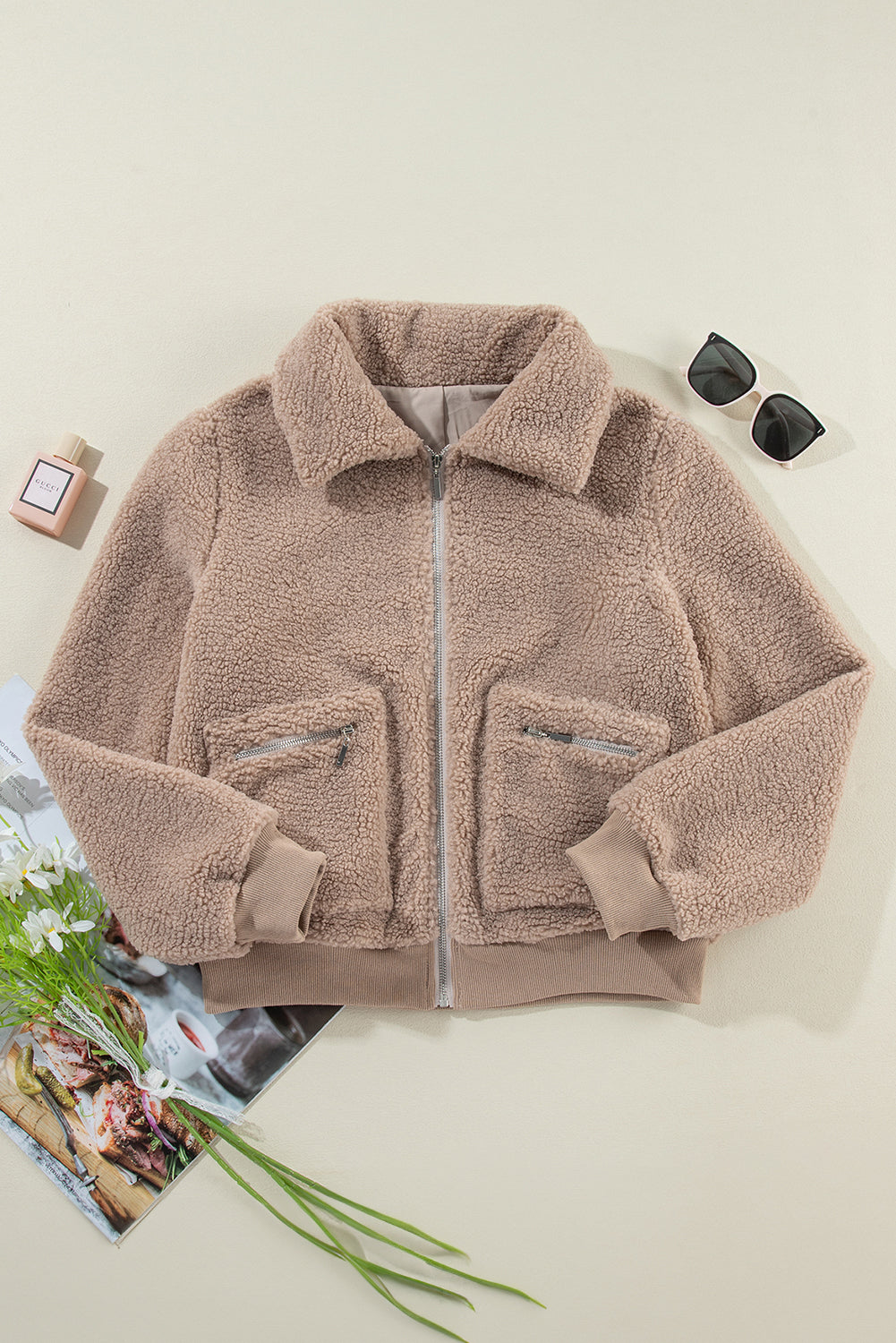 Stilla | Teddyjakke med Lynlås Polyester Varm & Moderne