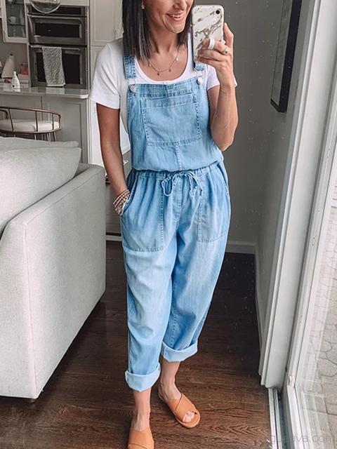 Stilla | Årgang Snøre Denim Jumpsuit
