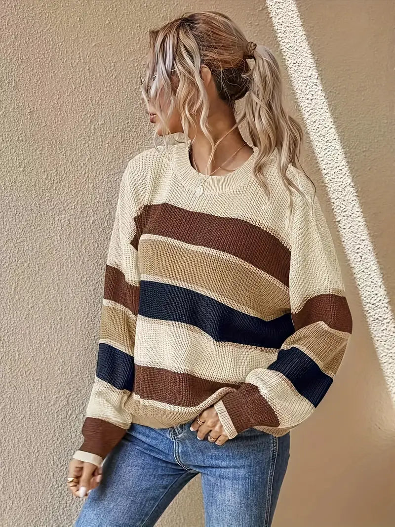Stilla | Pullover med stribet strik