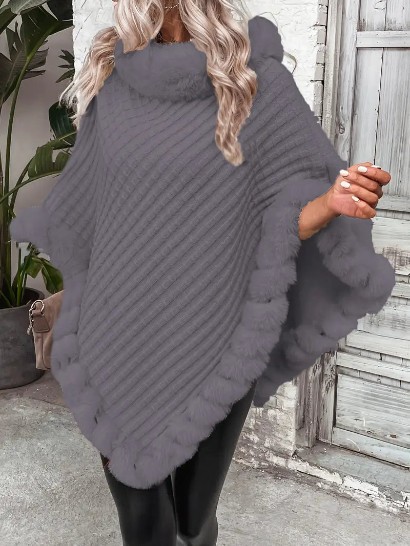 Stilla | Striktrøje Poncho-stil