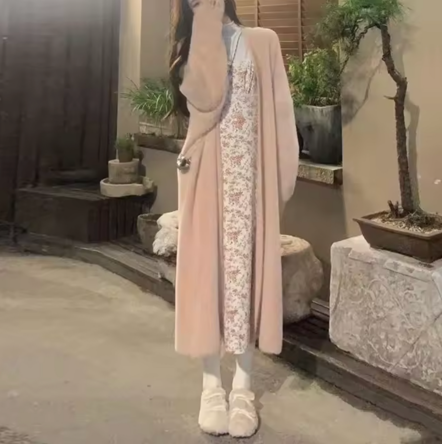 Stilla |Lang cashmere strik cardigan
