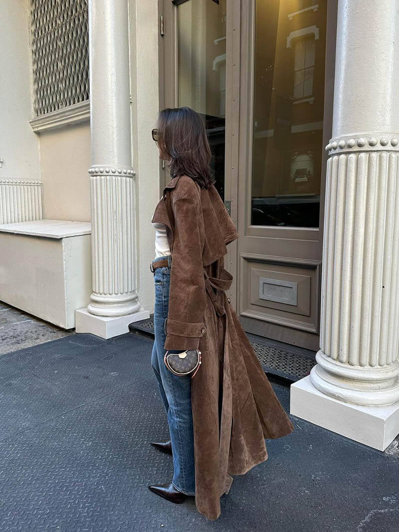 Stilla | Trenchcoat i ruskind
