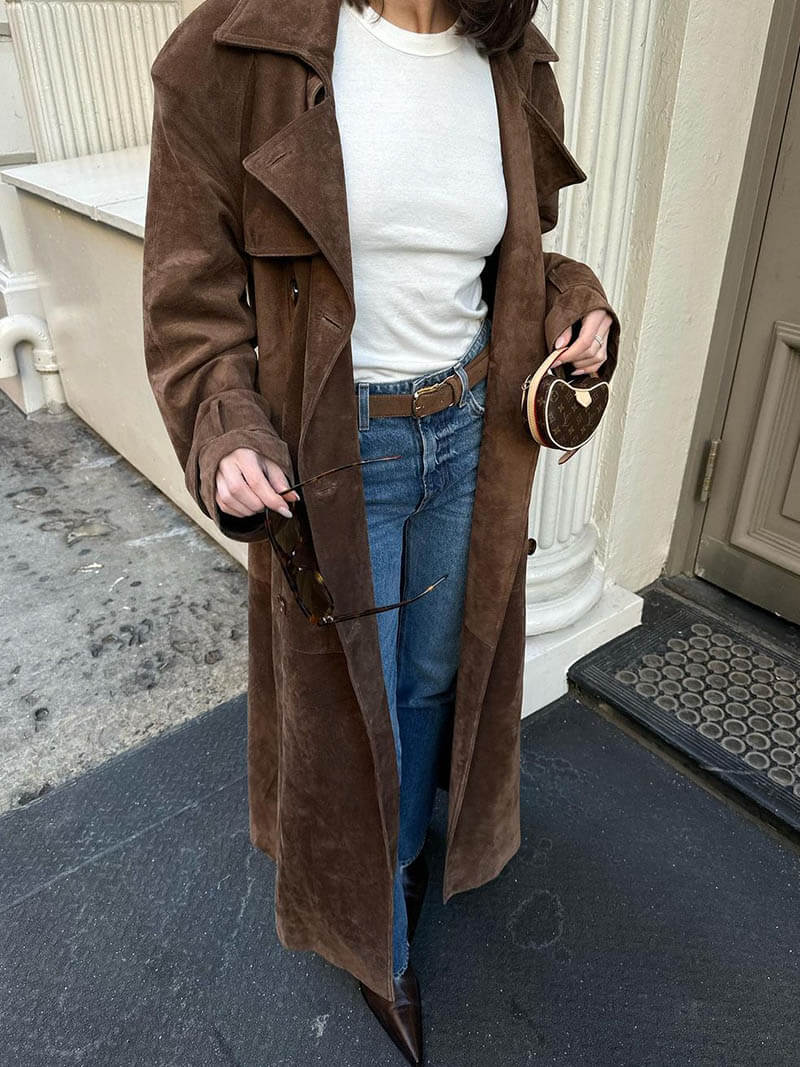 Stilla | Trenchcoat i ruskind