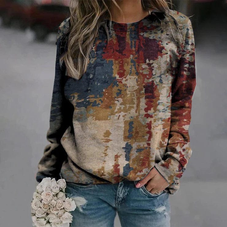 Stilla | Janssen Sweater med Abstrakt Print