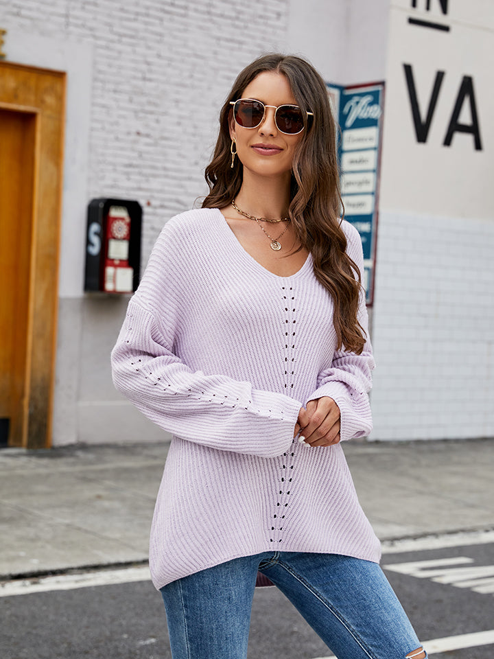 Stilla | Droppet Skulder Langærmet Sweater
